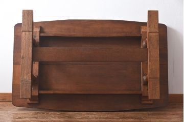 中古　ナラ材　上質なつくりのダイニングテーブル(作業台、作業テーブル)