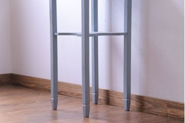 ペイント家具　落ち着いた水色がおしゃれなサイドテーブル(カフェテーブル、飾り台)