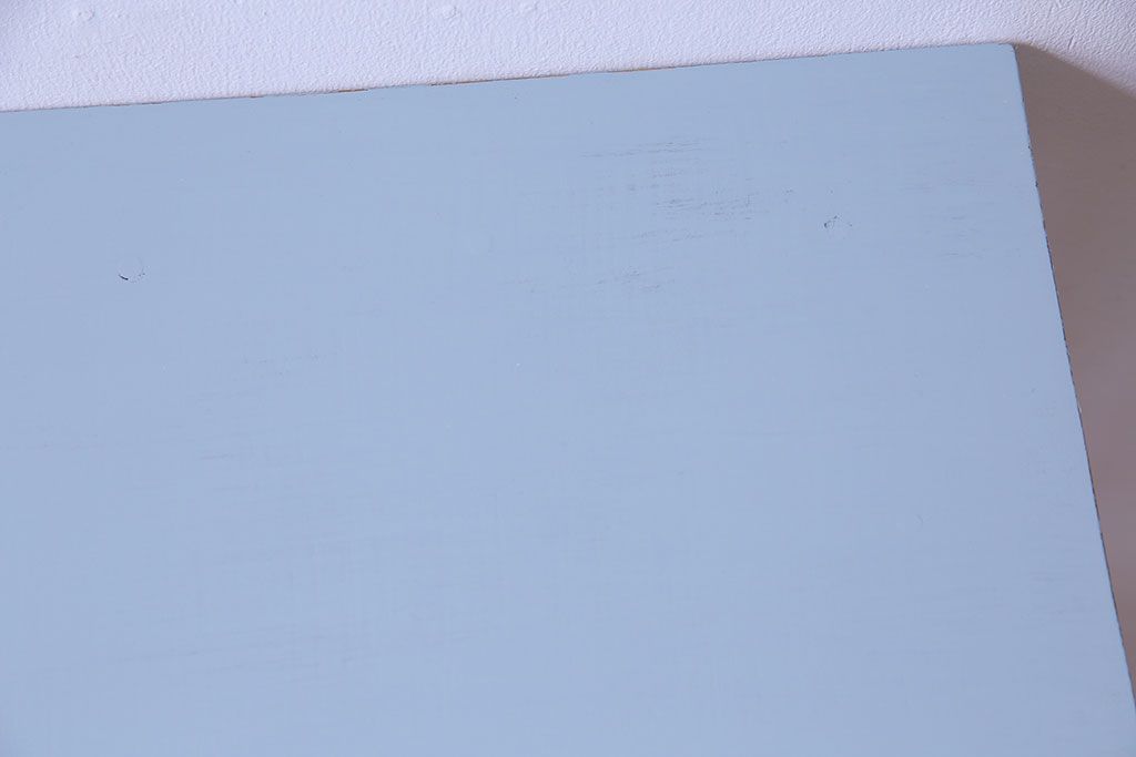 ペイント家具　落ち着いた水色がおしゃれなサイドテーブル(カフェテーブル、飾り台)