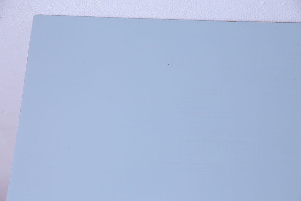 ペイント家具　落ち着いた水色がおしゃれなサイドテーブル(カフェテーブル、飾り台)