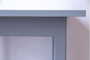 ペイント家具　落ち着いた水色がおしゃれなサイドテーブル(カフェテーブル、飾り台)