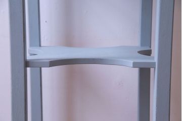 ペイント家具　落ち着いた水色がおしゃれなサイドテーブル(カフェテーブル、飾り台)