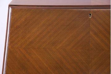 アンティーク家具　イギリスアンティーク　猫脚とパーケットがおしゃれなライティングビューロー(簿記机、在宅ワーク、在宅用引き出し、デスク)