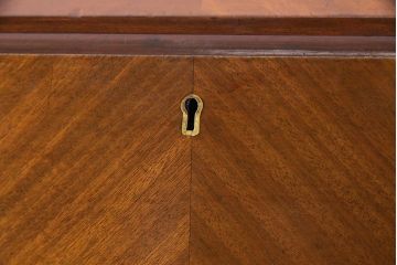 アンティーク家具　イギリスアンティーク　猫脚とパーケットがおしゃれなライティングビューロー(簿記机、在宅ワーク、在宅用引き出し、デスク)