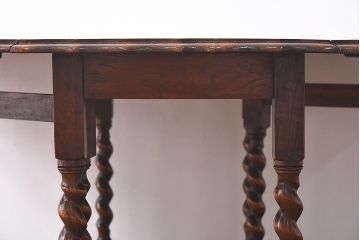 アンティーク家具　イギリスアンティーク　優雅なデザインのバタフライテーブル(エクステンションテーブル、ダイニングテーブル)