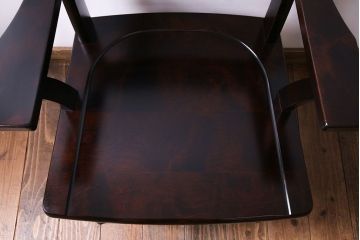中古　北海道民芸家具　#697　落ち着きのある高座椅子(回転イス、ダイニングチェア)(1)