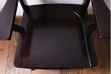 中古　北海道民芸家具　#697　落ち着きのある高座椅子(回転イス、ダイニングチェア)(2)