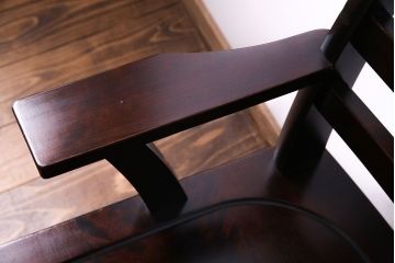 中古　北海道民芸家具　#697　落ち着きのある高座椅子(回転イス、ダイニングチェア)