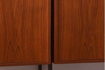 北欧家具　チーク材　引き出せる作業台が便利な飾り棚(キャビネット、シェルフ、ラック)