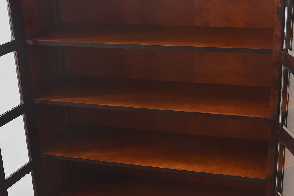 中古　美品　北海道民芸家具　落ち着いた色味のブックケース(本箱、収納棚、戸棚)(定価41万円)