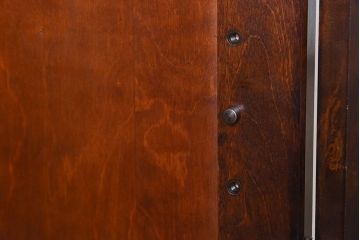 中古　美品　北海道民芸家具　落ち着いた色味のブックケース(本箱、収納棚、戸棚)(定価41万円)