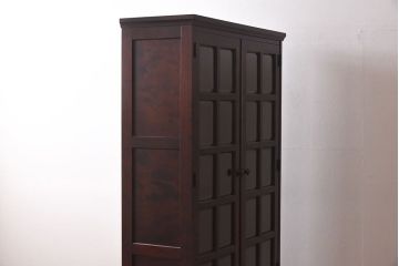 中古　美品　北海道民芸家具　落ち着いた色味のブックケース(本箱、収納棚、戸棚)(定価41万円)