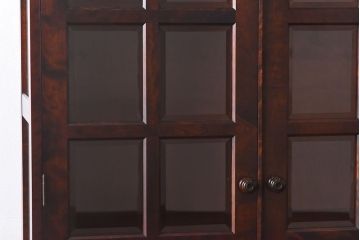 中古　美品　北海道民芸家具　落ち着いた色味のブックケース(本箱、収納棚、戸棚)(定価41万円)