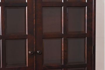 中古　美品　北海道民芸家具　落ち着いた色味のブックケース(本箱、収納棚、戸棚)(定価41万円)