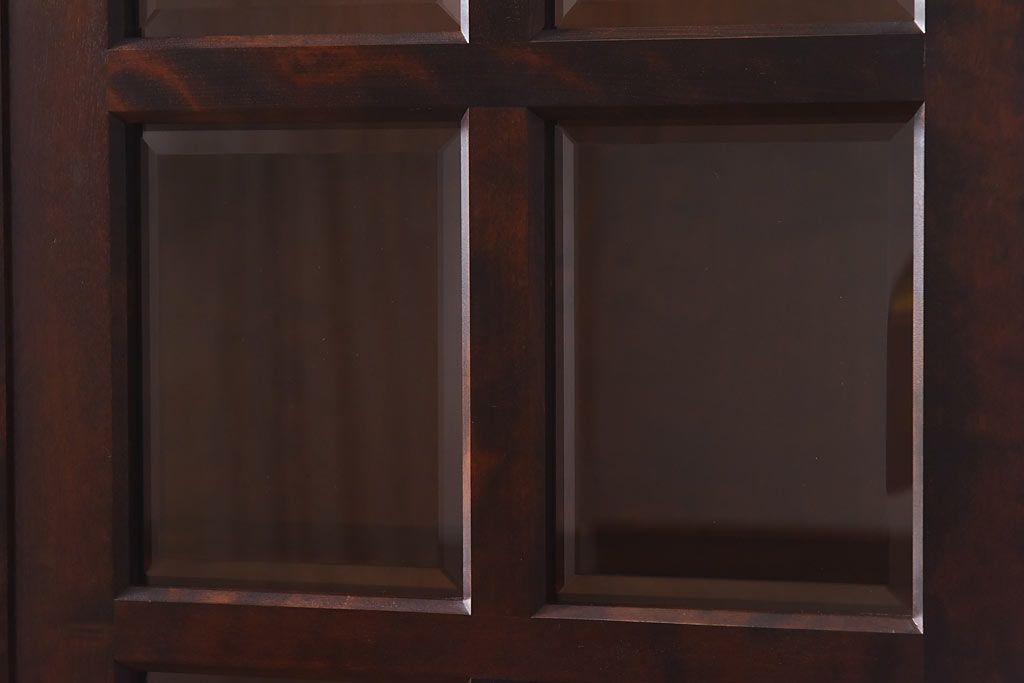 中古　美品　北海道民芸家具　落ち着いた色味のブックケース(本箱、収納棚、戸棚)(定価41万円)