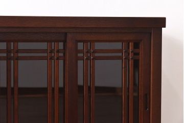 中古　民芸家具　水屋箪笥の面影を感じられる和モダンスタイルのサイドボード(収納棚、ローボード)