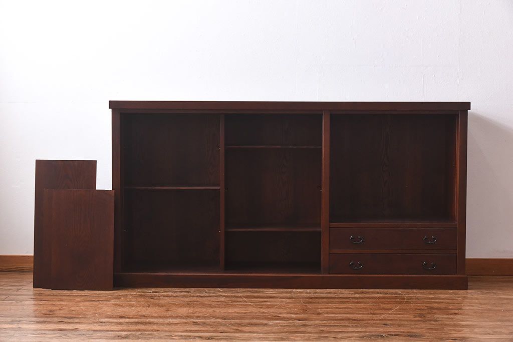 中古　民芸家具　水屋箪笥の面影を感じられる和モダンスタイルのサイドボード(収納棚、ローボード)