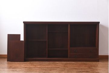 中古　民芸家具　水屋箪笥の面影を感じられる和モダンスタイルのサイドボード(収納棚、ローボード)