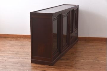 中古　民芸家具　水屋箪笥の面影を感じられる和モダンスタイルのサイドボード(収納棚、ローボード)