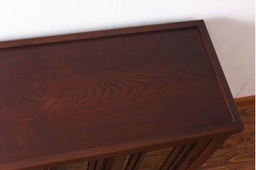 中古　民芸家具　水屋箪笥の面影を感じられる和モダンスタイルのサイドボード(収納棚、ローボード)