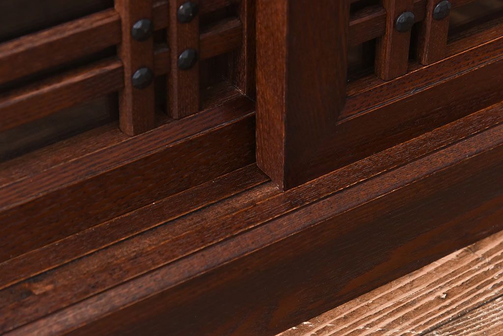 中古　民芸家具　水屋箪笥の面影を感じられる和モダンスタイルのサイドボード(収納棚、ローボード)