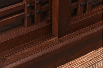 中古　民芸家具　水屋箪笥の面影を感じられる和モダンスタイルのサイドボード(収納棚、ローボード)