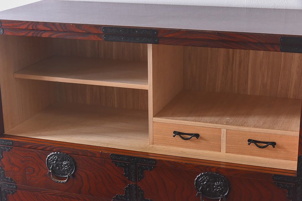 中古　駿河民芸　高級感あふれる雰囲気の重ね箪笥(衣装箪笥、引き出し)