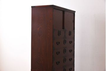 中古　駿河民芸　高級感あふれる雰囲気の重ね箪笥(衣装箪笥、引き出し)