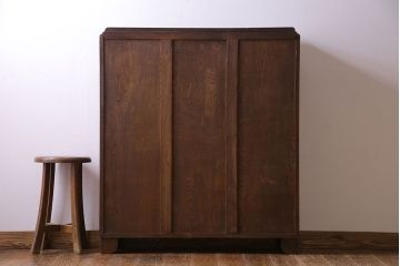 英国家具　オーク材　木のぬくもりを感じる小振りのブックケース(本箱、収納棚、飾り棚、キャビネット)