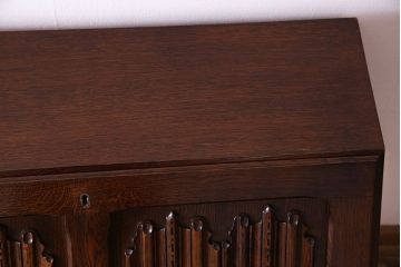 アンティーク家具　オーク材使用　渋みのある質感が魅力のライティングビューロー(簿記机、在宅ワーク、在宅用デスク)