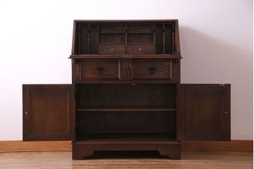 アンティーク家具　オーク材使用　渋みのある質感が魅力のライティングビューロー(簿記机、在宅ワーク、在宅用デスク)