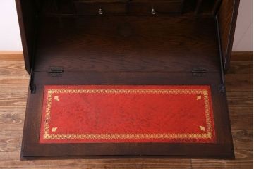 アンティーク家具　オーク材使用　渋みのある質感が魅力のライティングビューロー(簿記机、在宅ワーク、在宅用デスク)