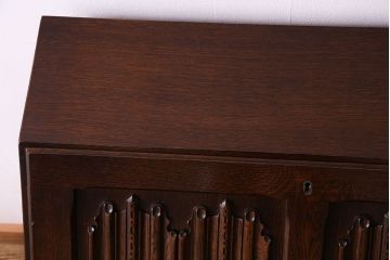 アンティーク家具　オーク材使用　渋みのある質感が魅力のライティングビューロー(簿記机、在宅ワーク、在宅用デスク)