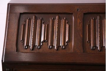 アンティーク家具　オーク材使用　渋みのある質感が魅力のライティングビューロー(簿記机、在宅ワーク、在宅用デスク)