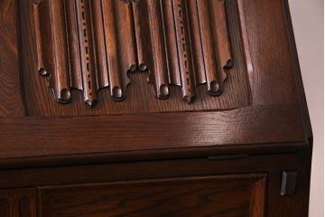 アンティーク家具　オーク材使用　渋みのある質感が魅力のライティングビューロー(簿記机、在宅ワーク、在宅用デスク)