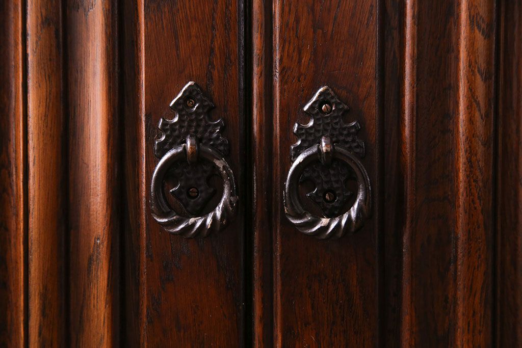 アンティーク家具　オーク材使用　渋みのある質感が魅力のライティングビューロー(簿記机、在宅ワーク、在宅用デスク)