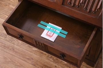 アンティーク家具　オーク材使用　渋みのある質感が魅力のライティングビューロー(簿記机、在宅ワーク、在宅用デスク)