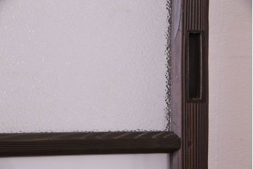 昭和初期　経年による風合いが魅力のガラス戸(建具、引き戸)2枚セット