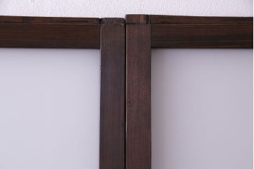 昭和初期　経年による風合いが魅力のガラス戸(建具、引き戸)2枚セット