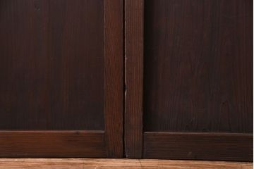 昭和初期　経年による風合いが魅力のガラス戸(建具、引き戸)2枚セット