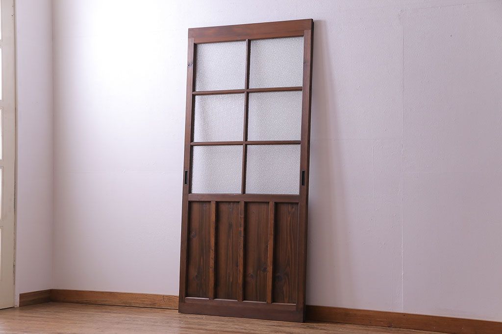 昭和初期　ダイヤガラス　木の風合いが味わい深いガラス戸(引き戸、建具)