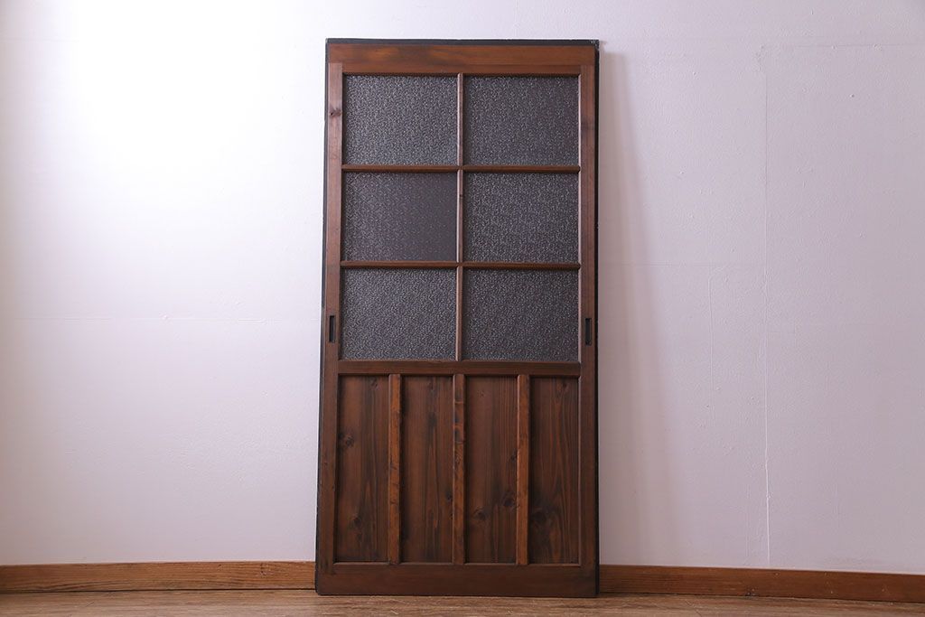 昭和初期　ダイヤガラス　木の風合いが味わい深いガラス戸(引き戸、建具)