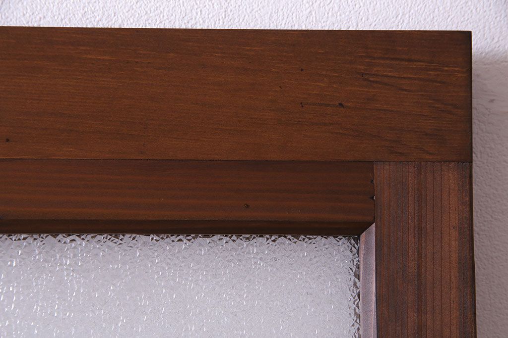 昭和初期　ダイヤガラス　木の風合いが味わい深いガラス戸(引き戸、建具)