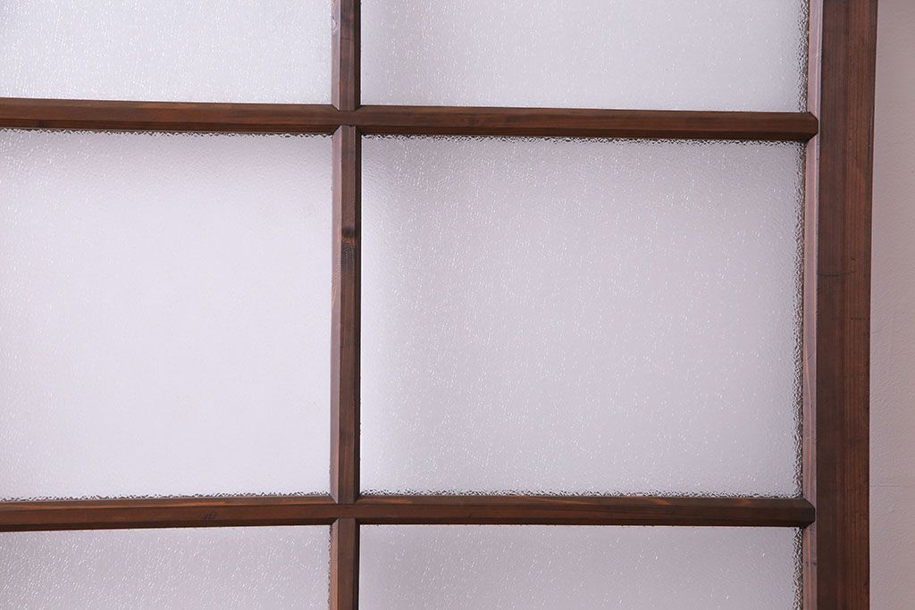 昭和初期　ダイヤガラス　木の風合いが味わい深いガラス戸(引き戸、建具)