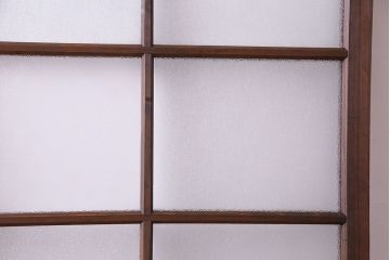 昭和初期　ダイヤガラス　木の風合いが味わい深いガラス戸(引き戸、建具)