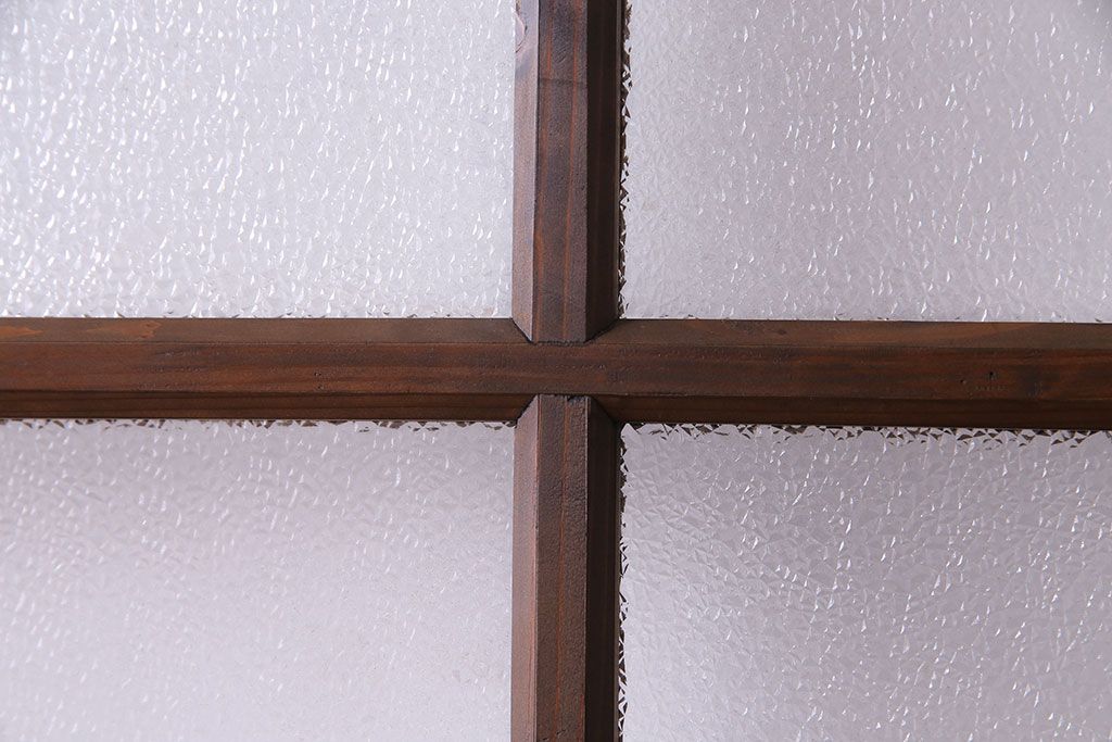 昭和初期　ダイヤガラス　木の風合いが味わい深いガラス戸(引き戸、建具)