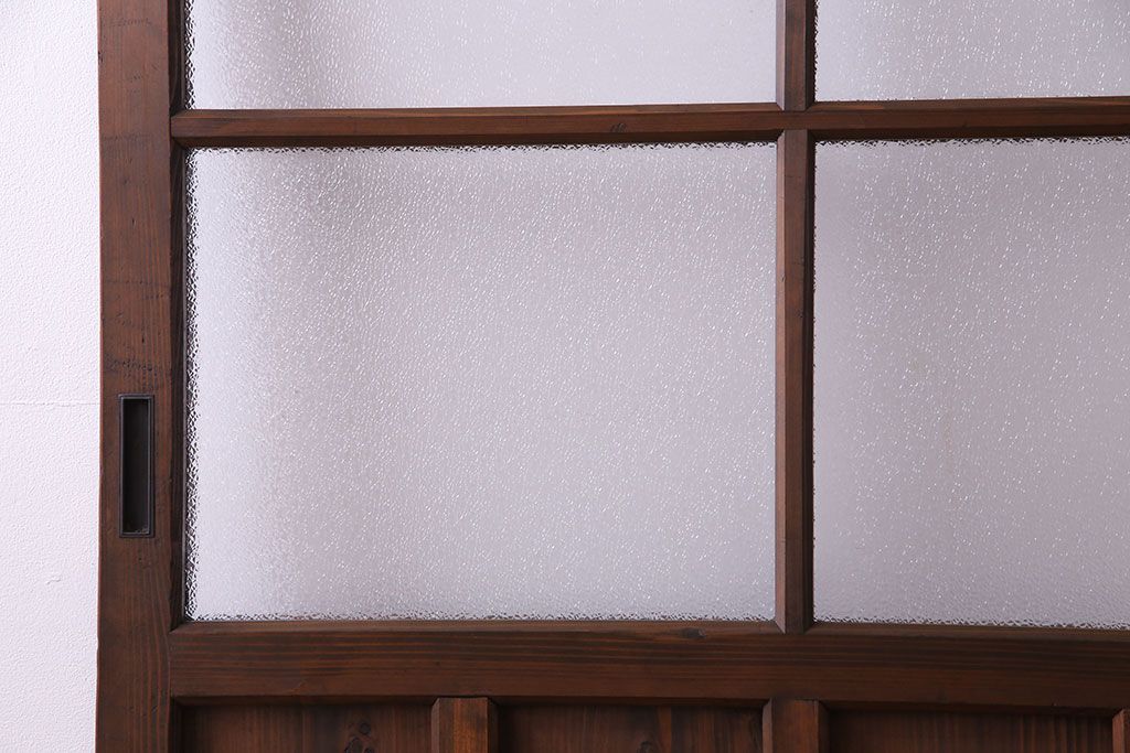 昭和初期　ダイヤガラス　木の風合いが味わい深いガラス戸(引き戸、建具)
