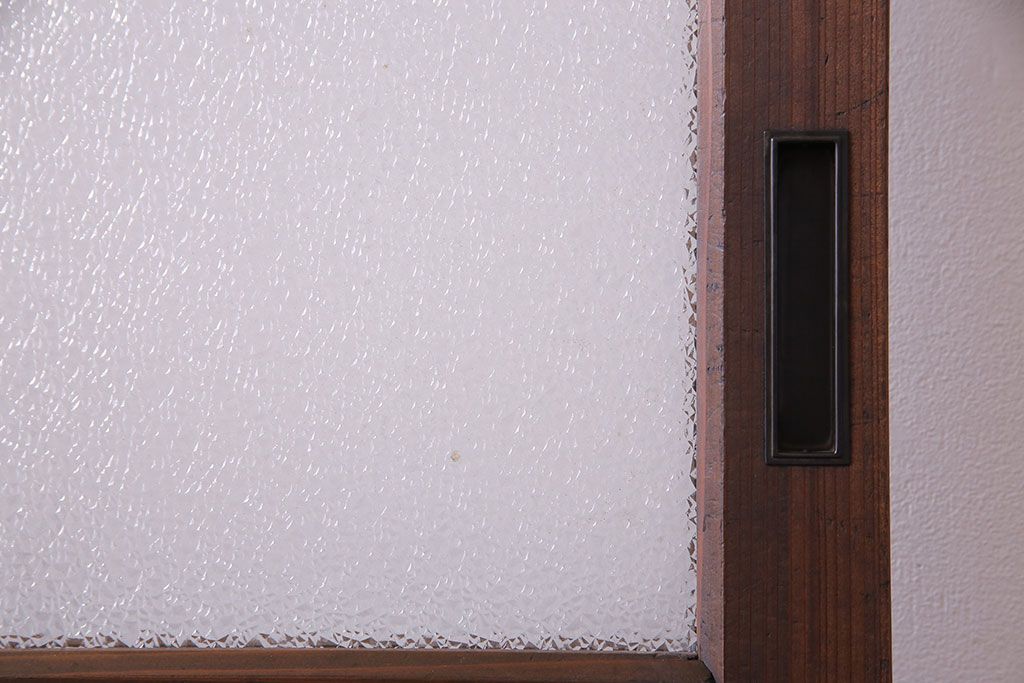 昭和初期　ダイヤガラス　木の風合いが味わい深いガラス戸(引き戸、建具)