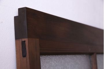 昭和初期　ダイヤガラス　木の風合いが味わい深いガラス戸(引き戸、建具)