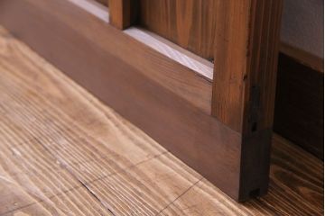 昭和初期　ダイヤガラス　木の風合いが味わい深いガラス戸(引き戸、建具)